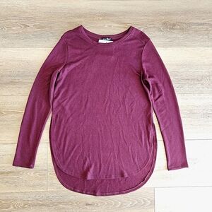 NWT Women’s Burgundy Red Crew Neck Long Sleeve Tunic Sweater Top Dress Small